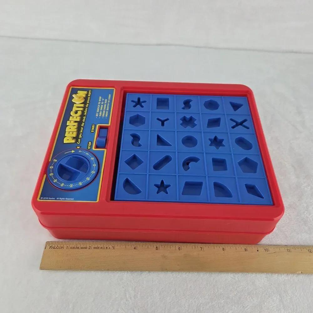 HASBRO Perfection Kids Board Game 2016 Complete 25 Shape Pieces Box Tested